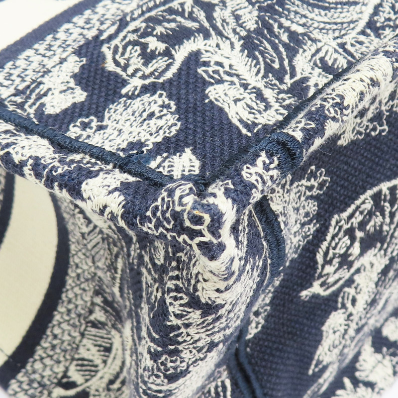 藍/白色 刺繡帆布 Book Tote 小號 手提包【Dior 迪奧】 M1265ZRGO_M35I-8