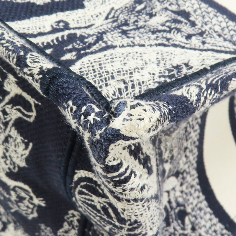 藍/白色 刺繡帆布 Book Tote 小號 手提包【Dior 迪奧】 M1265ZRGO_M35I-11