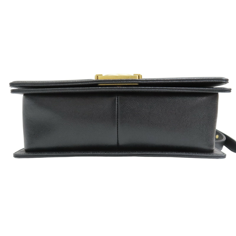 黑色 牛皮 菱格紋 荔枝紋  Boy 25 鍊帶 肩背包 金扣【CHANEL 香奈兒】 A67086-3