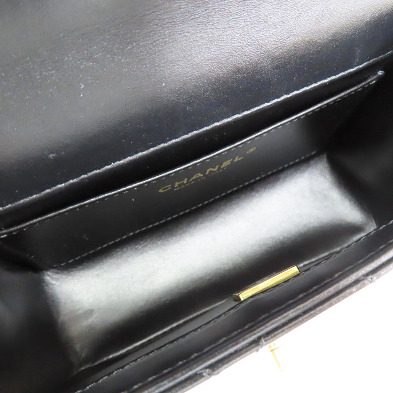 黑色 菱格紋 羊皮 Mini Perfect Fit 鍊帶 肩背包 金扣【CHANEL 香奈兒】 AS2615-4