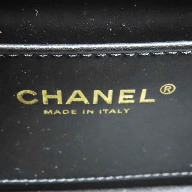 黑色 菱格紋 羊皮 Mini Perfect Fit 鍊帶 肩背包 金扣【CHANEL 香奈兒】 AS2615-5