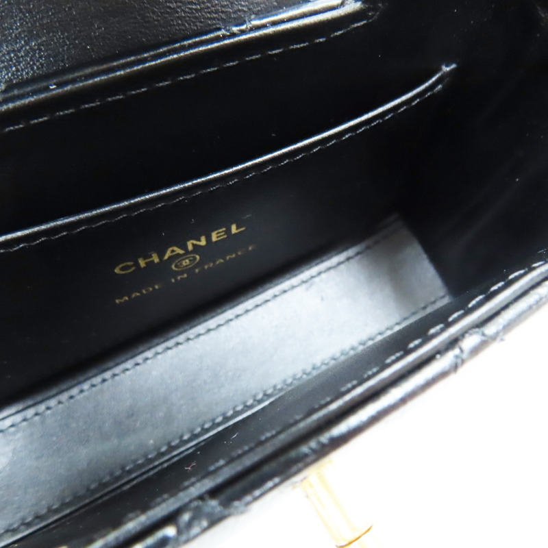 黑色 牛皮 Kelly nano 鍊帶 肩背包 金扣【CHANEL 香奈兒】 AP3435-4