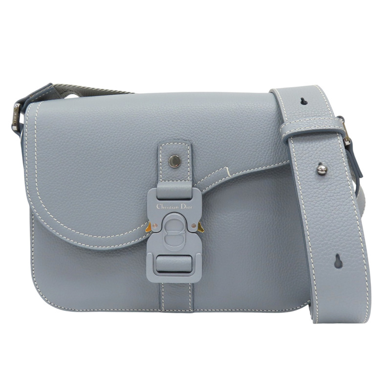 藍灰色 牛皮 中型 Saddle 肩背包【Dior 迪奧】-0