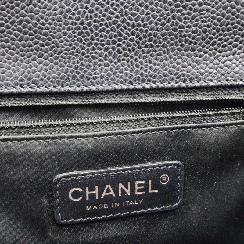 黑色 荔枝紋牛皮 GST 豆腐包 肩背包 無卡【CHANEL 香奈兒】-8