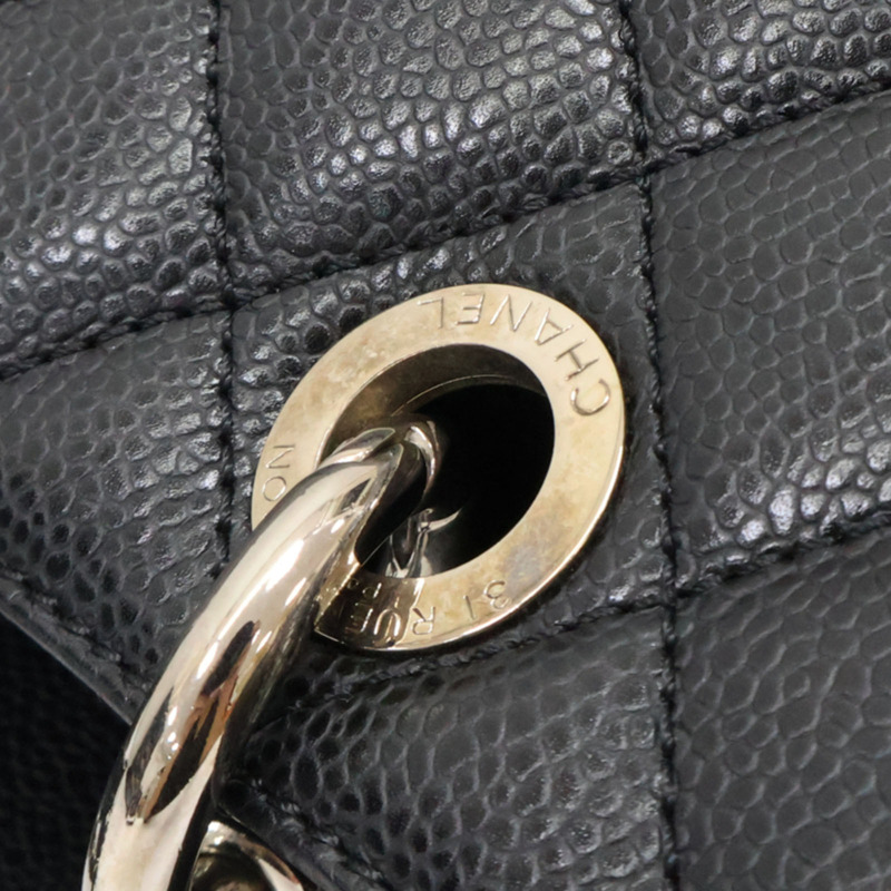 黑色 荔枝紋牛皮 GST 豆腐包 肩背包 無卡【CHANEL 香奈兒】-16