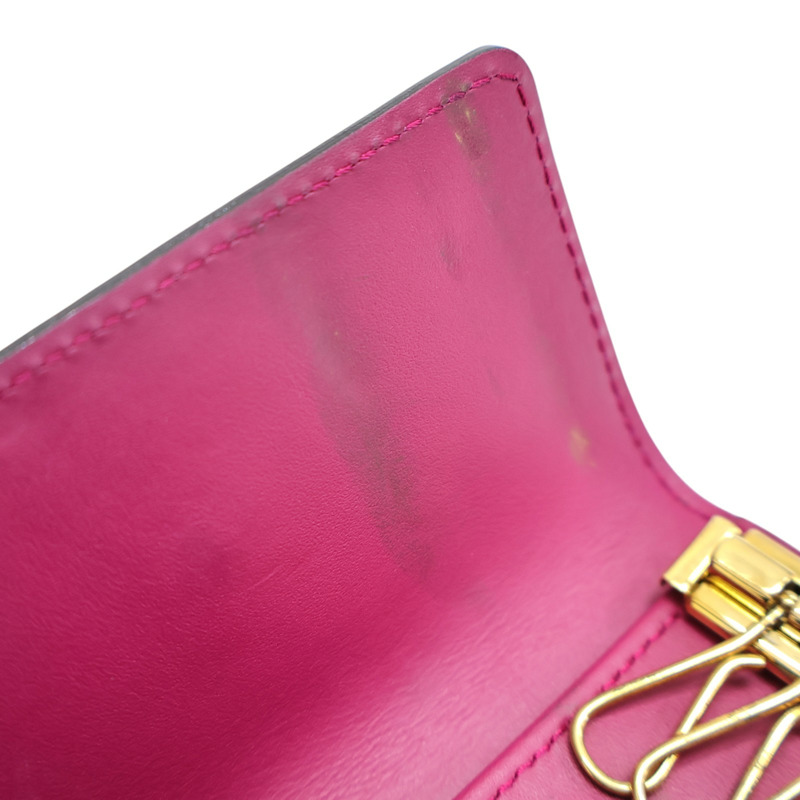 粉紅色 原花漆皮 金扣 Multicles 6 鑰匙包 M90901 【LOUIS VUITTON LV 路易威登】 M90901-12