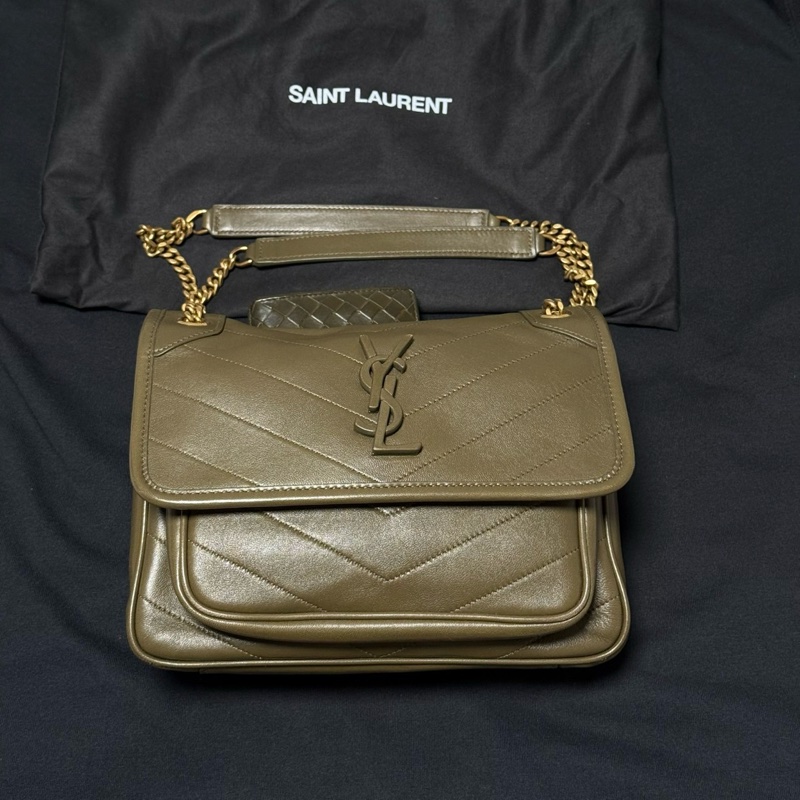 YSL NIKI 流浪包軍綠-9
