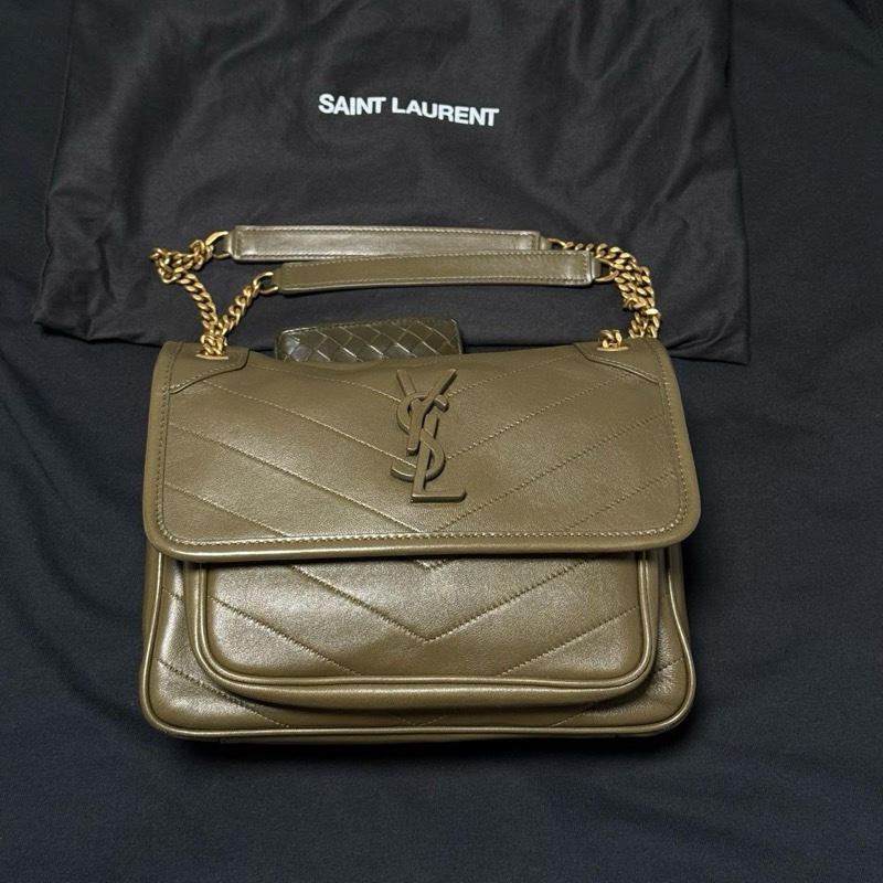YSL NIKI 流浪包軍綠-12