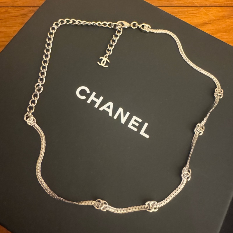 Chanel爆款五花銀小雙C頸鏈😻😻-0
