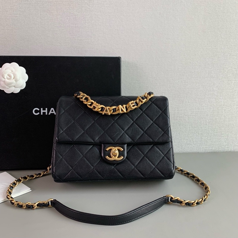 Chanel 23p 字母鏈條黑金cf方胖 容量更好🖤 晶片款-1