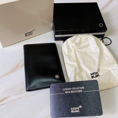 【Montblanc萬寶龍】萬寶龍名片夾 Westside都市俊彥系列防刮牛皮名片夾 卡包 錢包 黑色