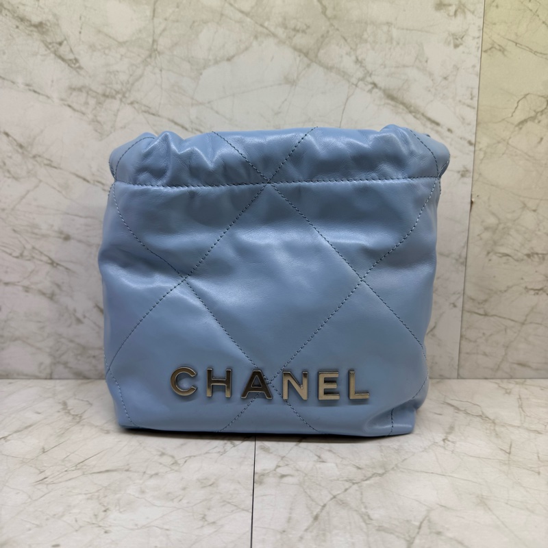 CHANEL 藍色MINI 22BAG/晶片-0