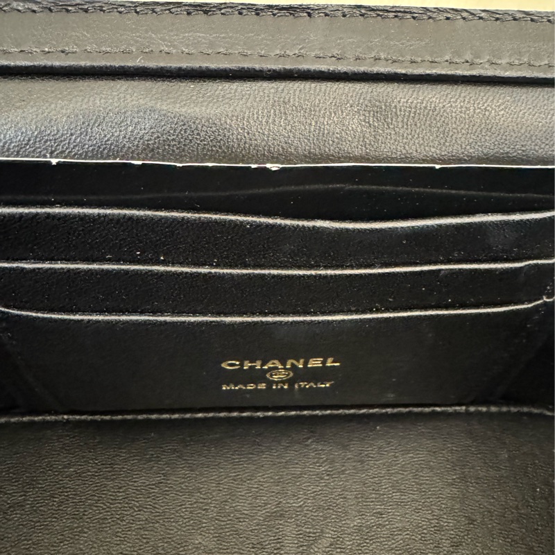 Chanel黑菱格手提粗鏈提把化妝斜背包-21