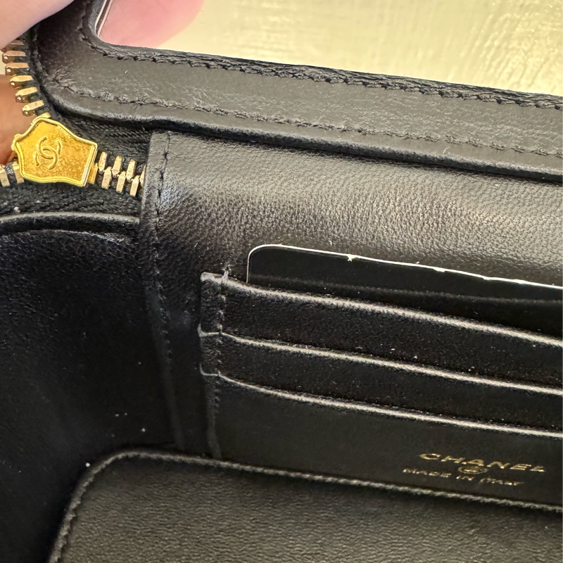 Chanel黑菱格手提粗鏈提把化妝斜背包-23