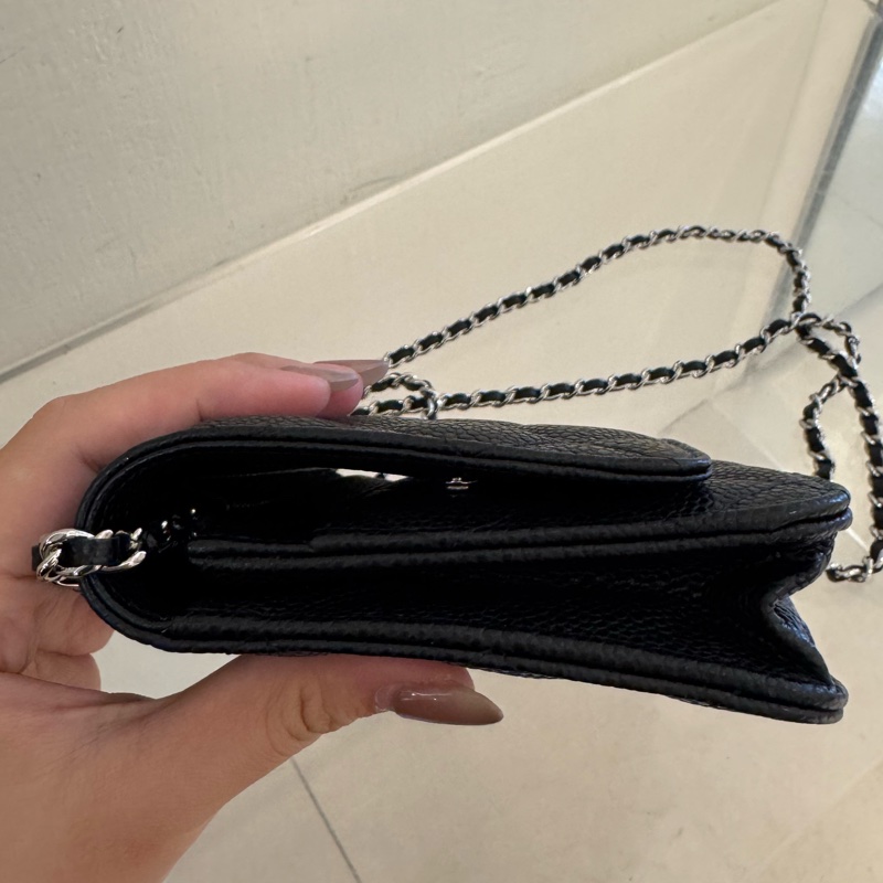 Chanel黑荔枝銀雙C WOC-4