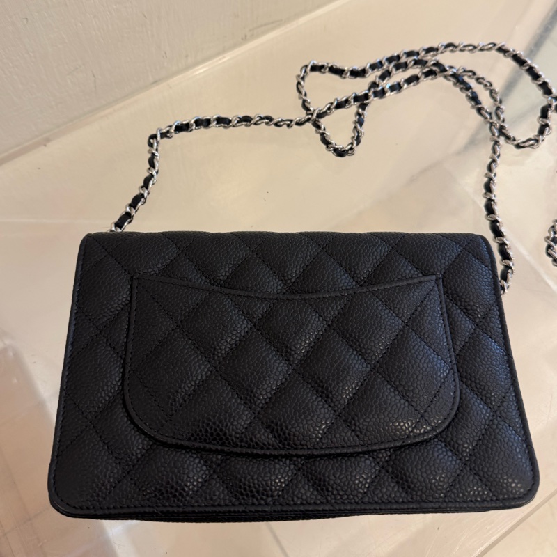 Chanel黑荔枝銀雙C WOC-8