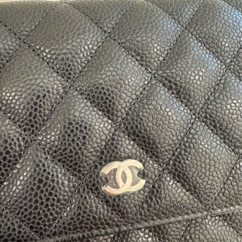 Chanel黑荔枝銀雙C WOC-10