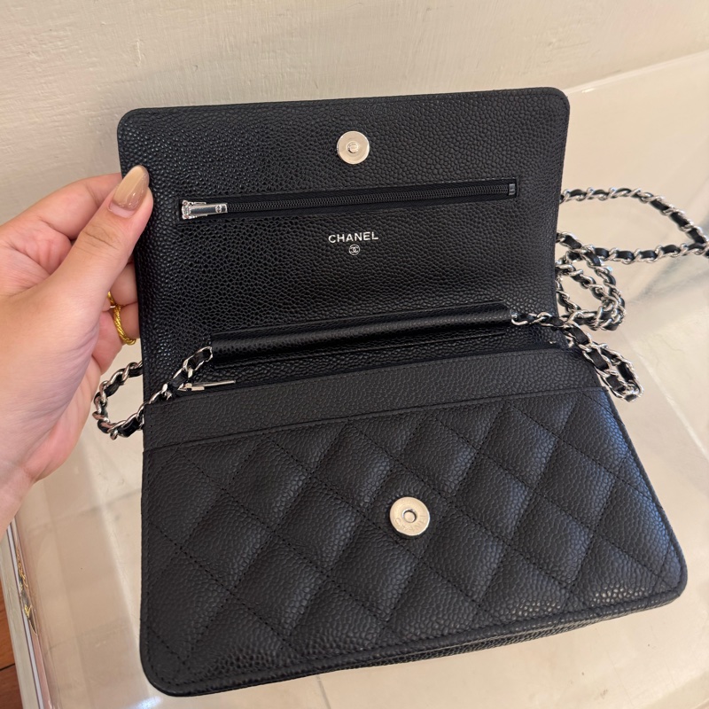 Chanel黑荔枝銀雙C WOC-11