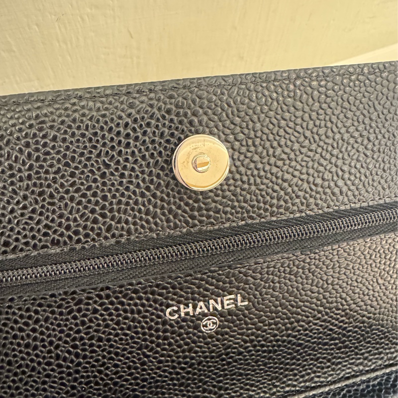 Chanel黑荔枝銀雙C WOC-13