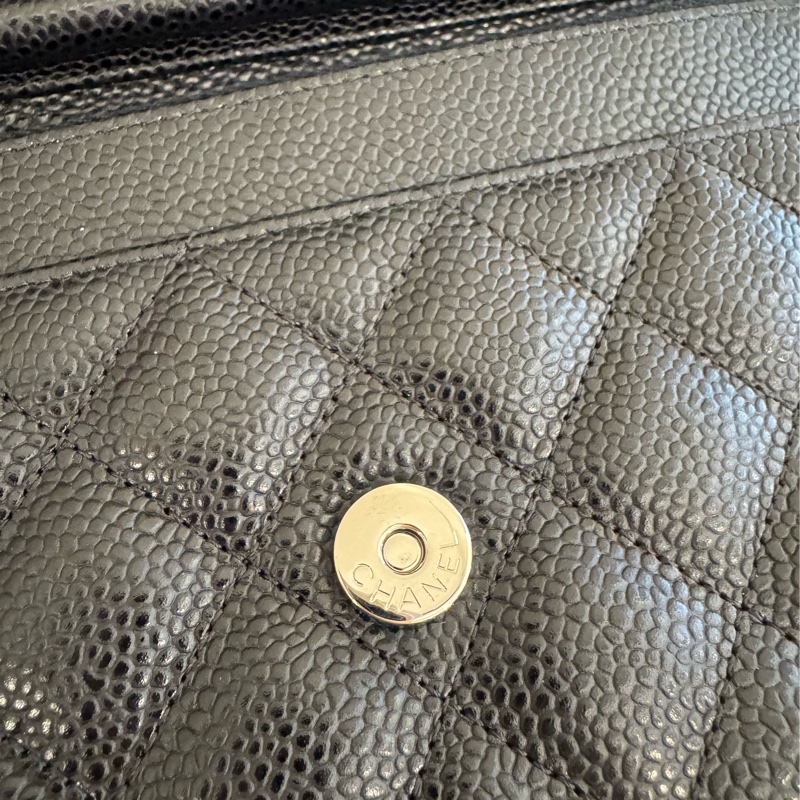 Chanel黑荔枝銀雙C WOC-14