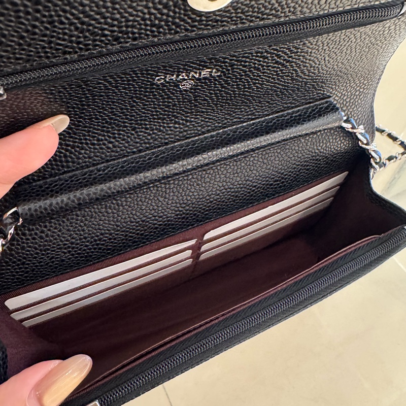 Chanel黑荔枝銀雙C WOC-15