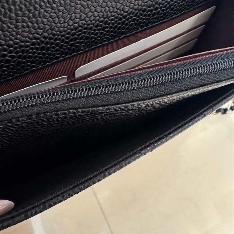 Chanel黑荔枝銀雙C WOC-23