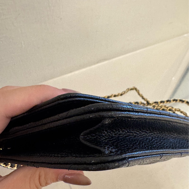 Chanel黑荔枝金雙C WOC-7