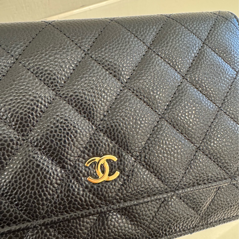 Chanel黑荔枝金雙C WOC-10