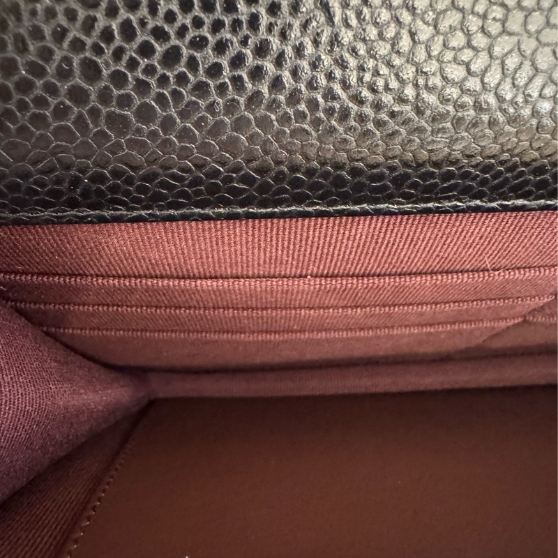 Chanel黑荔枝金雙C WOC-18