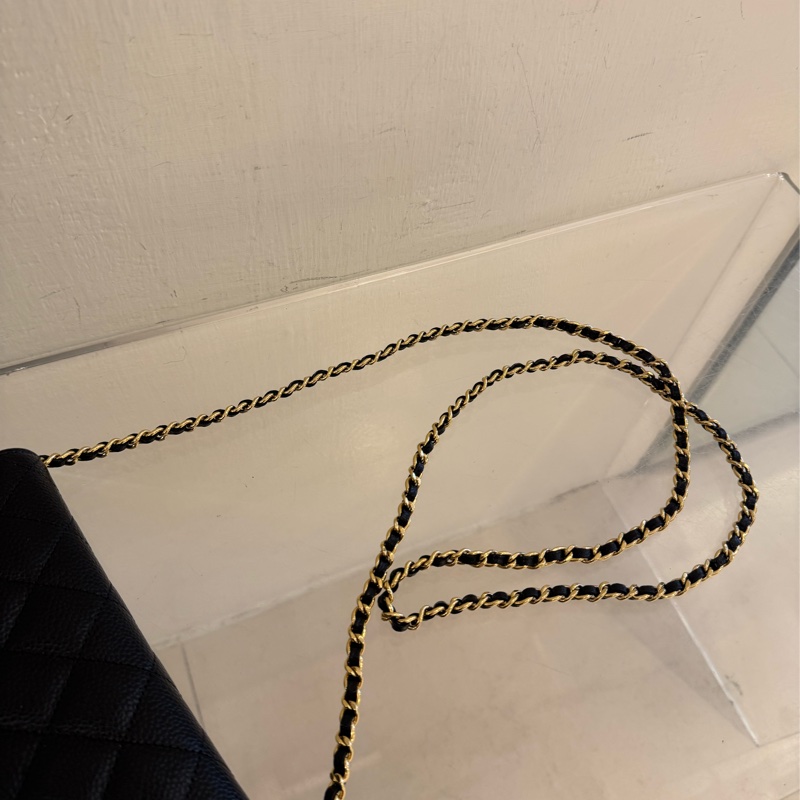 Chanel黑荔枝金雙C WOC-25