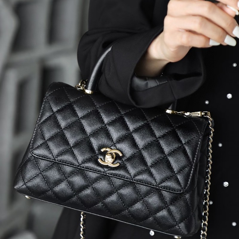 全配🈶購證♥️  香奈兒coco handle黑銀小號-2