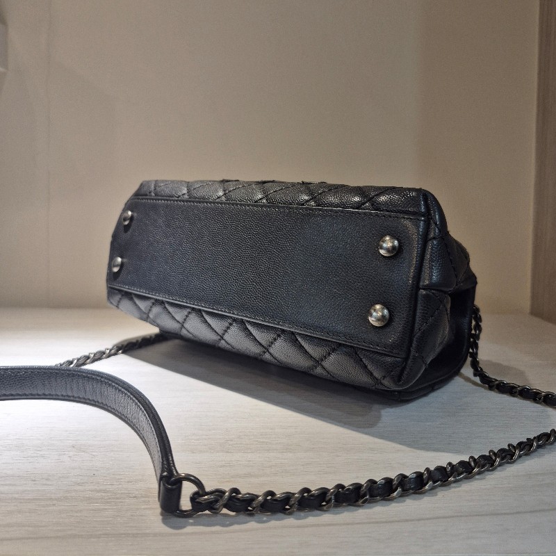 全配🈶購證♥️  香奈兒coco handle黑銀小號-12