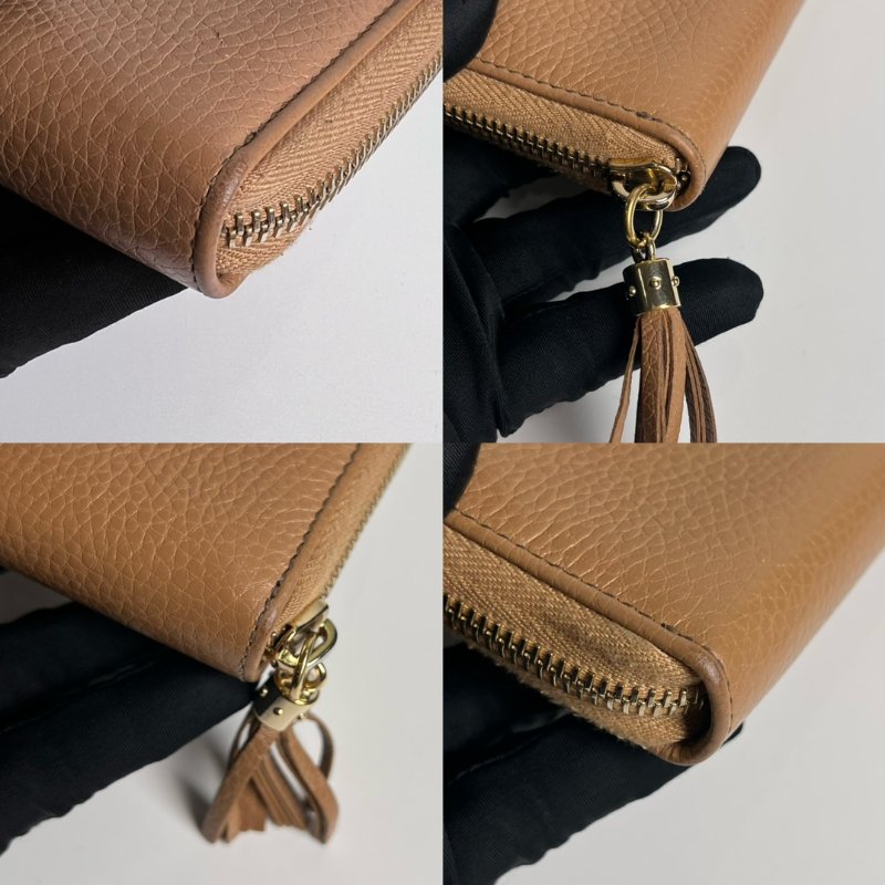 GUCCI 598187 奶茶色sohoㄇ拉長夾-10