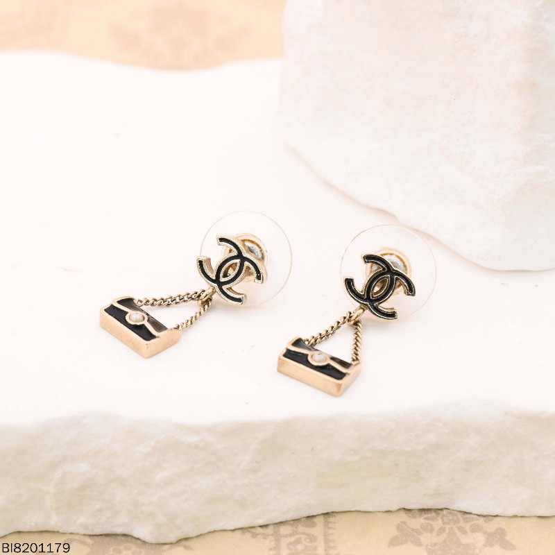 Chanel香奈兒 B13經典雙C包包掛墜耳釘-2