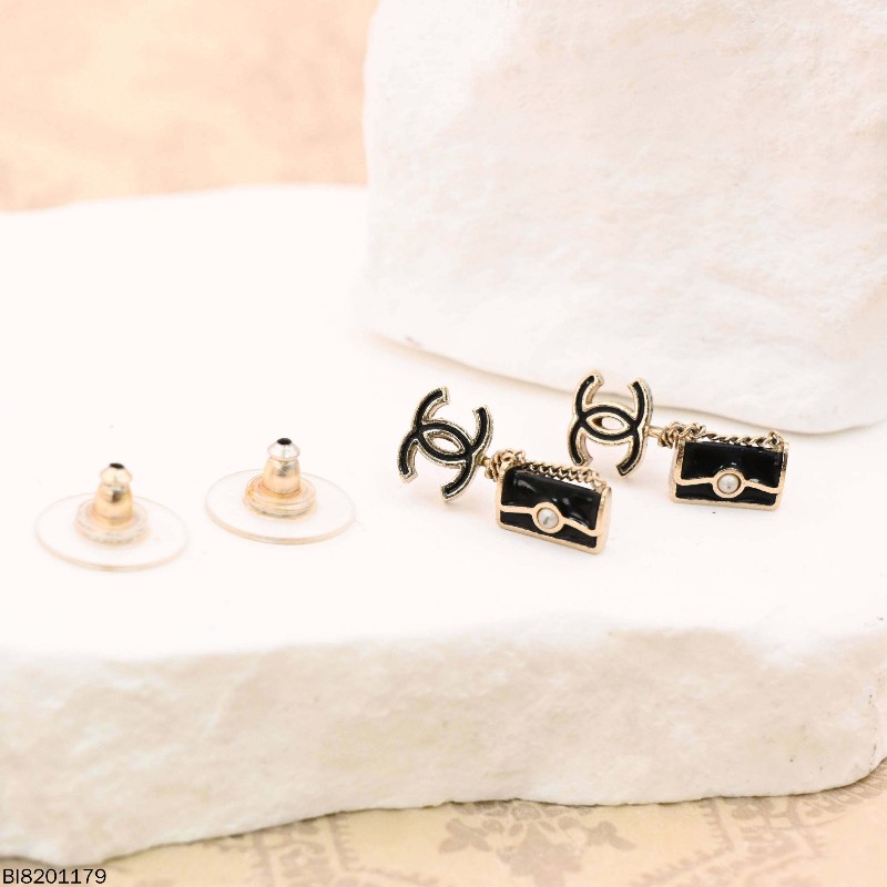 Chanel香奈兒 B13經典雙C包包掛墜耳釘-3