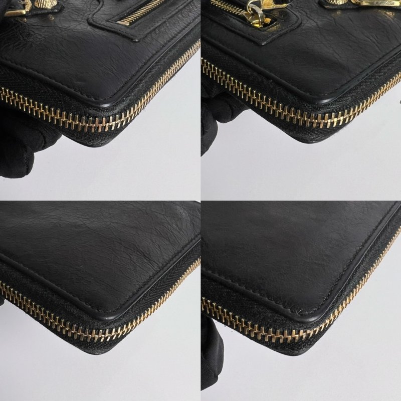 BALENCIAGA 253053 黑機車長夾-10