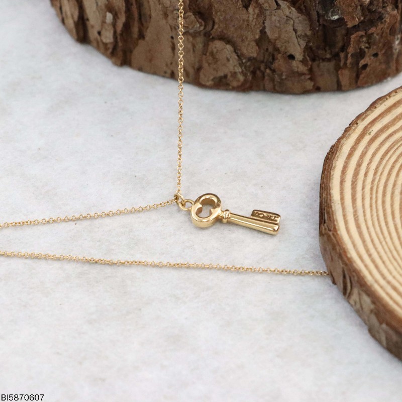 Tiffany & co Keys 系列18k玫瑰金橢圓形鑰匙項鍊 41cm-5