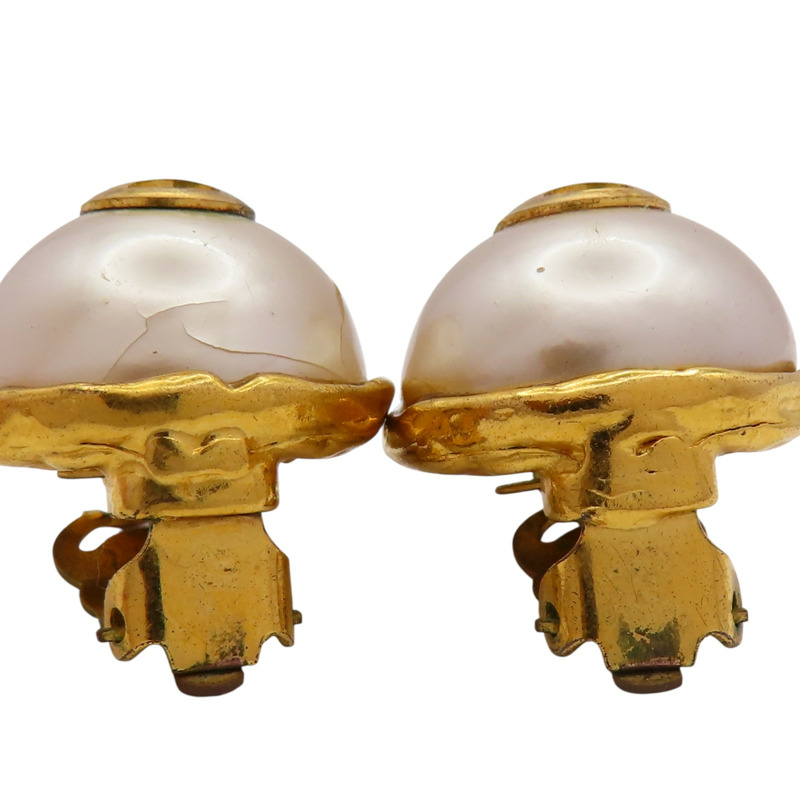 金色金屬鍍金PVC耳環【CHANEL 香奈兒】-3