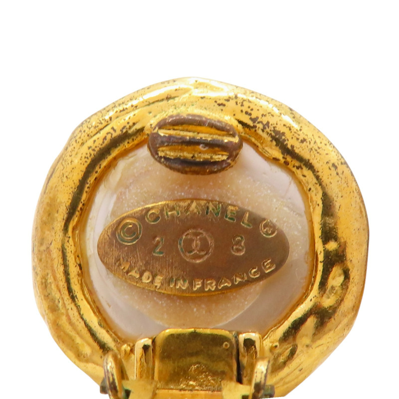 金色金屬鍍金PVC耳環【CHANEL 香奈兒】-4