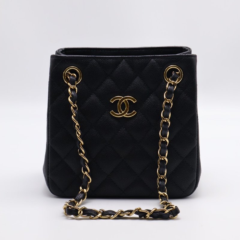 CHANEL Mini tote粒面牛皮水桶包-0