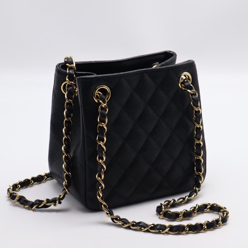 CHANEL Mini tote粒面牛皮水桶包-2