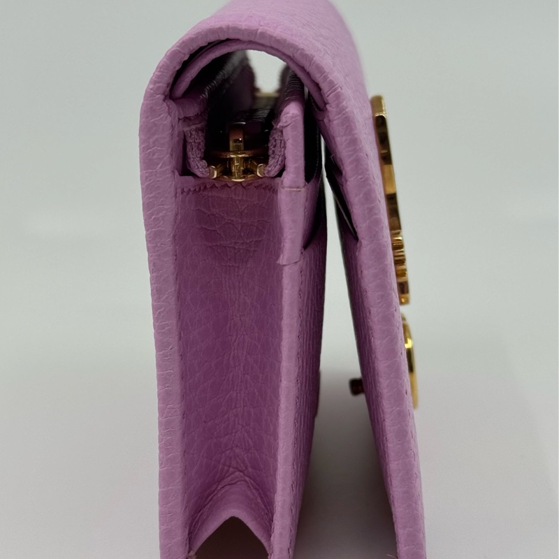 Gucci 狗狗限量版 粉紅色 牛皮小錢包-8