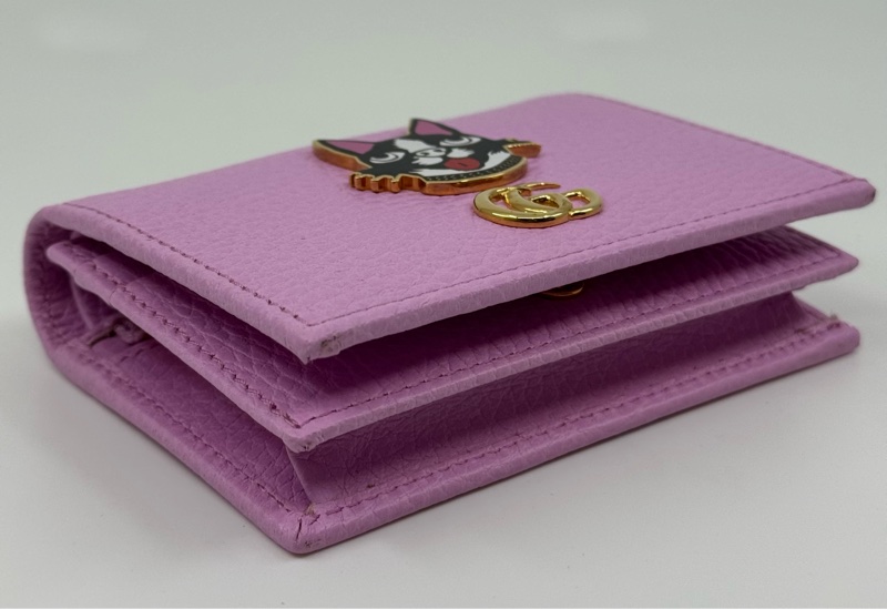 Gucci 狗狗限量版 粉紅色 牛皮小錢包-15