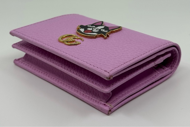 Gucci 狗狗限量版 粉紅色 牛皮小錢包-16