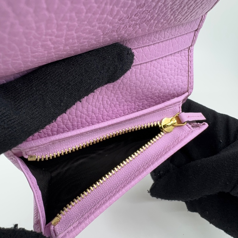 Gucci 狗狗限量版 粉紅色 牛皮小錢包-21