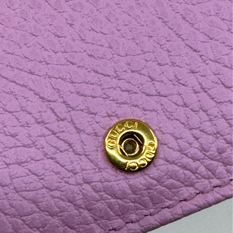Gucci 狗狗限量版 粉紅色 牛皮小錢包-31