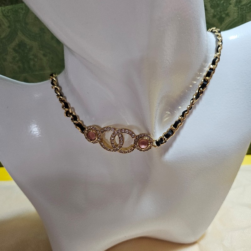 chanel粉鑽頸鏈-0