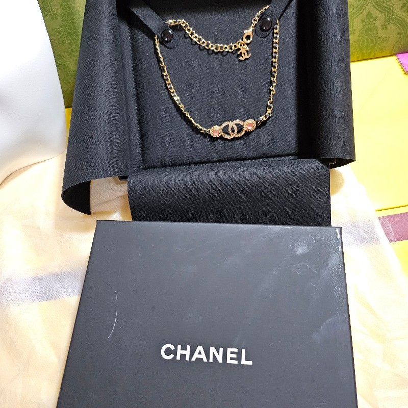 chanel粉鑽頸鏈-1