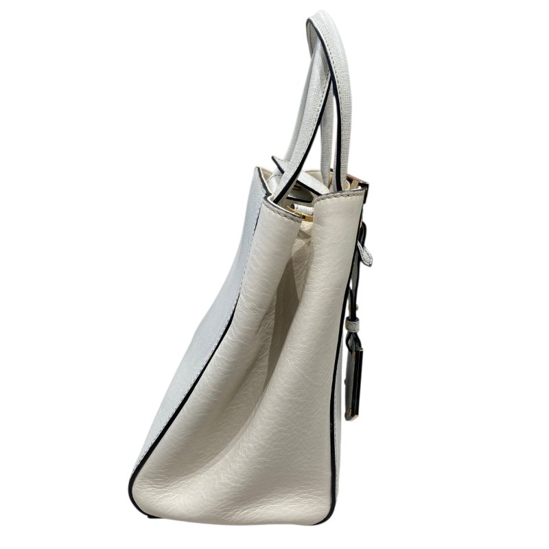 FENDI 芬迪 Toujours 可肩背 皮革 手提包 白色-4