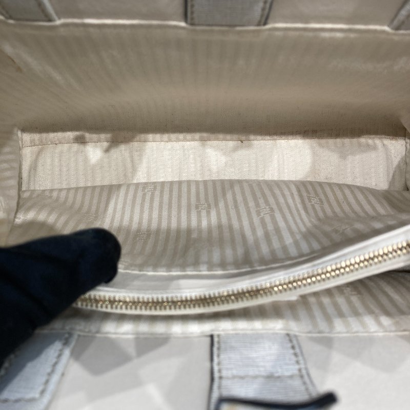 FENDI 芬迪 Toujours 可肩背 皮革 手提包 白色-7